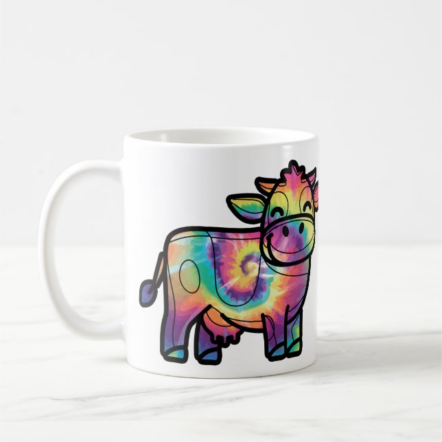 Taza De Café Tie Dye Dairy Cow (Izquierda)