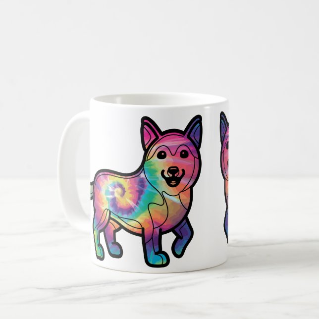Taza De Café Tie Dye Husky (Anverso izquierdo)