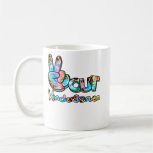 Taza De Café Tie Dye leopard Peace Out Kindergarten Primer Día 