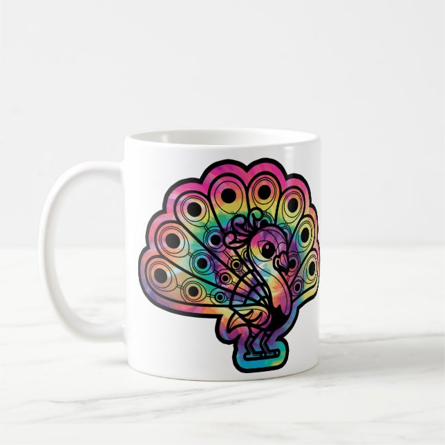 Taza De Café Tie Dye Peacock (Izquierda)