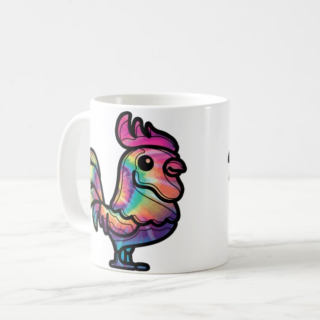 Taza De Café Tie Dye Rooster (Anverso izquierdo)