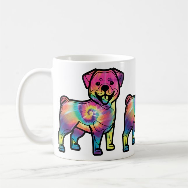 Taza De Café Tie Dye Rottweiler (Izquierda)