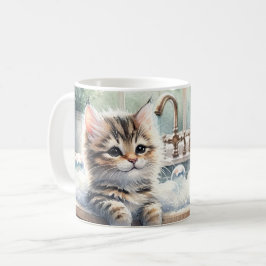 Taza De Café Tiempo de baño de Kitten Bubbly