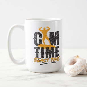 Taza De Café Tiempo de bestia del tiempo del gimnasio