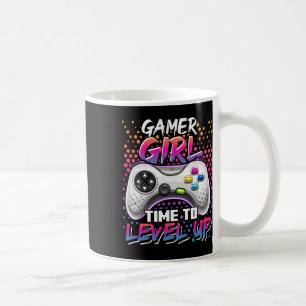 Taza De Café Tiempo De Chica Del Jugador Para Elevar El Nivel D