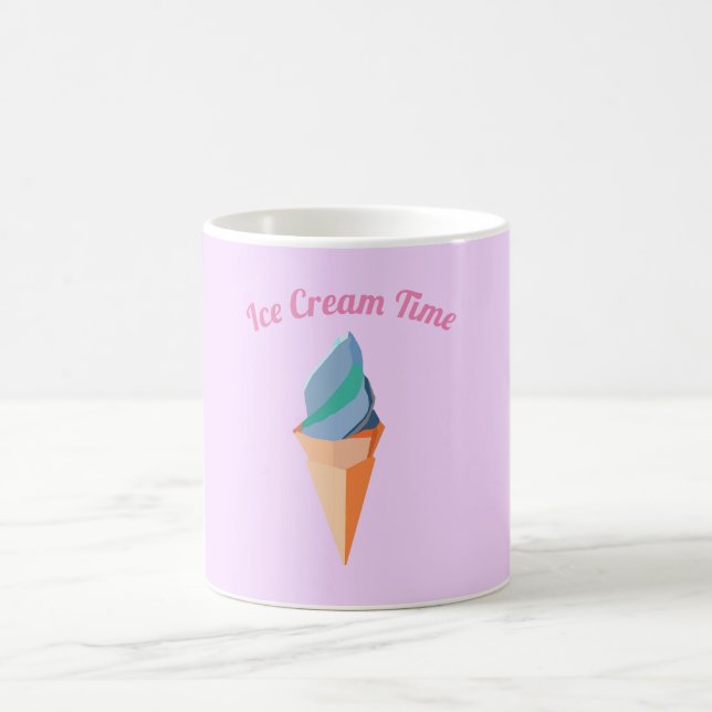 Taza De Café Tiempo de crema de hielo Mugre rosa (Centro)