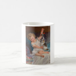 Taza De Café Tiempo de juego: Chica jugando con su Mascota Kitt