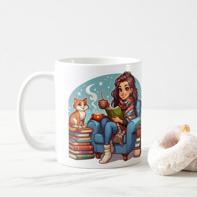 Taza De Café Tiempo de lectura cómodo (Con donut)