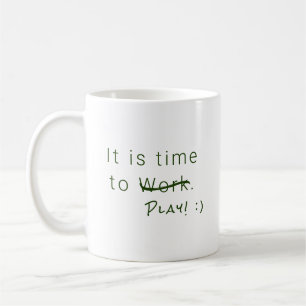 Taza De Café Tiempo de oficina humorístico para trabajar, jugar