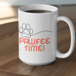 Taza De Café Tiempo de PawFee personalizable