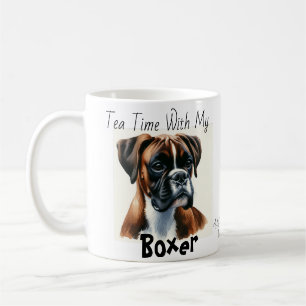 Taza De Café Tiempo De Té Con Mi Boxeador Personalizado