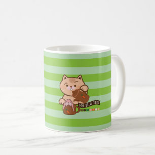 Taza De Café tiempo de té de gato y conejo