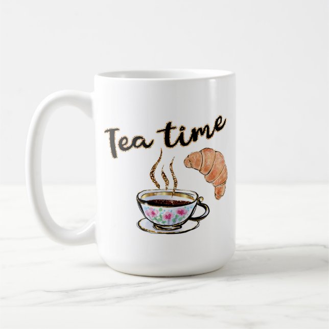 Taza De Café Tiempo de té Mug, regalo de fiesta de té, suminist (Izquierda)