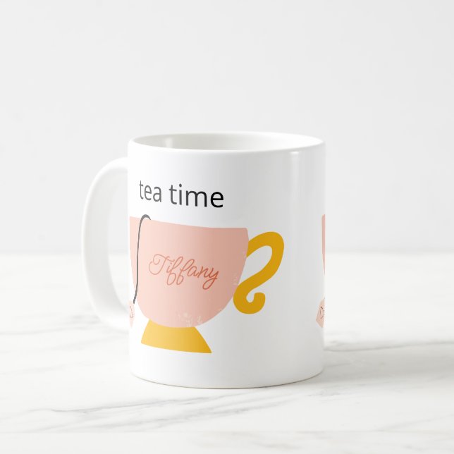 Taza De Café Tiempo de té personalizado (Anverso izquierdo)
