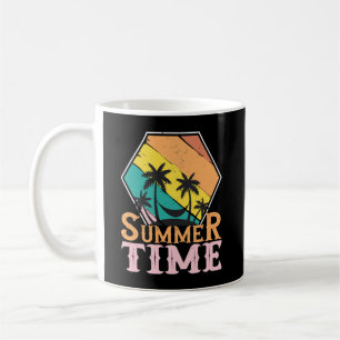 Taza De Café Tiempo de verano, playa, hamaca y palmeras