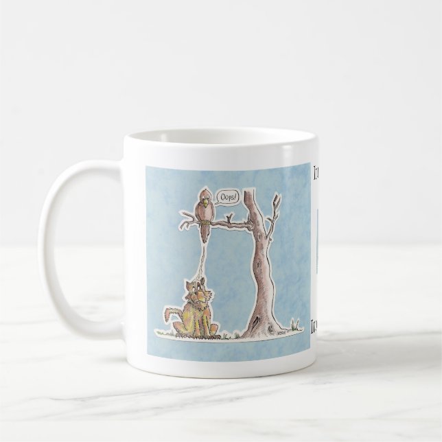 Taza De Café ¡Tiempo del reembolso - pájaro que cae en gato! (Izquierda)