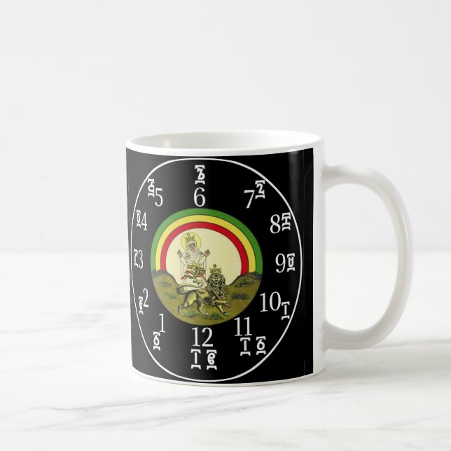 Taza De Café Tiempo etíope dice bloqueo de reloj negro (Derecha)