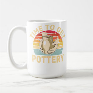 Taza De Café Tiempo para alfarería arcilla retro esculpiendo ce