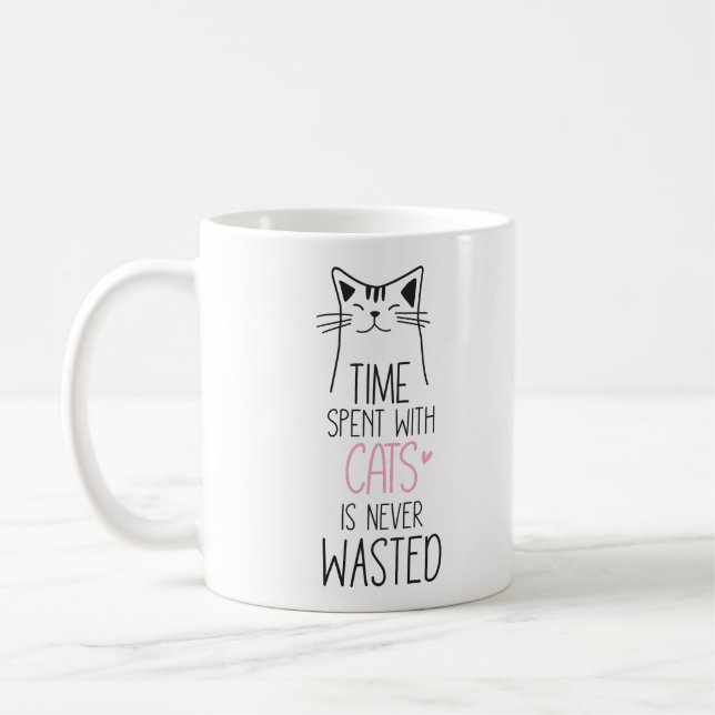 Taza De Café Tiempo Pasado Con Gatos (Izquierda)