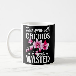 Taza De Café Tiempo Pasado Con Orquídeas Orquídeas
