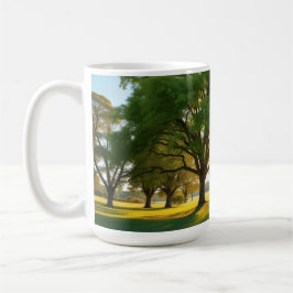 Taza De Café Tiempo Tranquilo Con un Gran Árbol