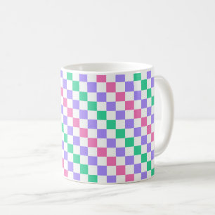 Taza De Café Tienda de dulces patrón de tablero de ajedrez diag