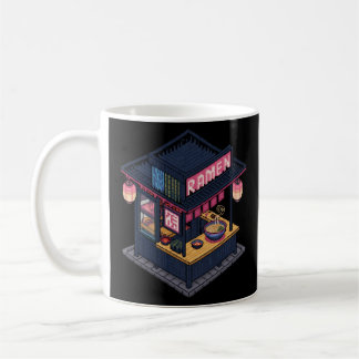 Taza De Café Tienda de Ramen de Arte en Píxeles Lofi de Mediano