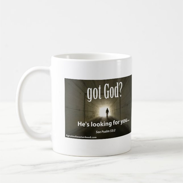 Taza De Café ¿tiene Dios? Te está buscando Personalizable (Izquierda)