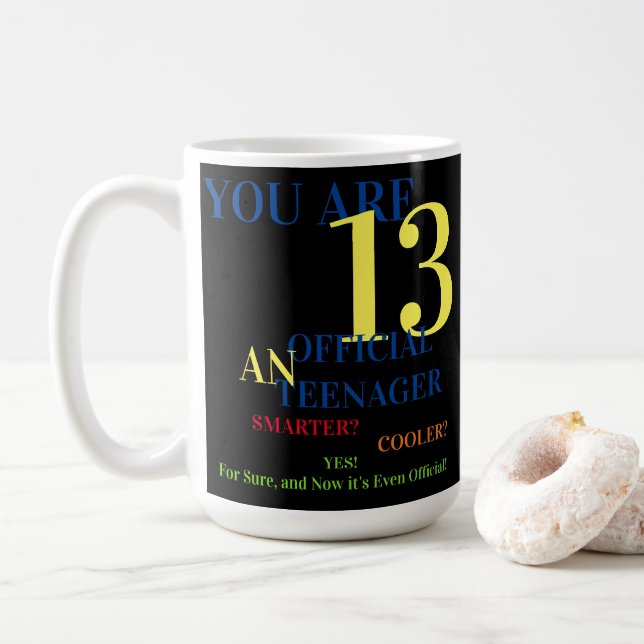 Taza De Café Tienes 13 Adolescentes Oficiales Para El Cumpleaño (Con donut)