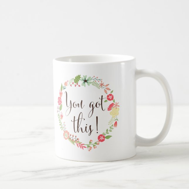 Taza De Café Tienes este guión | Floral Wreath Mug (Derecha)