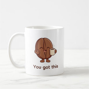 Taza De Café Tienes este personaje de grano de café lindo 
