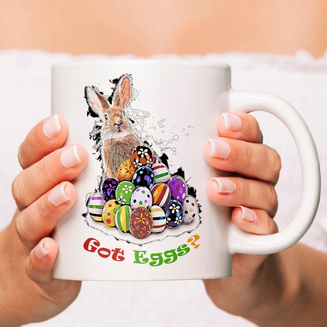 Taza De Café ¿Tienes Huevos? Huevos Divertidos del Conejo de Pa (Got Eggs? Funny Easter Bunny Eggs. Coffee Mug)