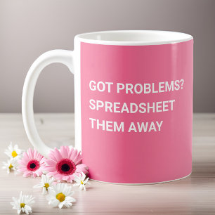 Taza De Café ¿Tienes Problemas? Gradiente rosado de hoja de cál