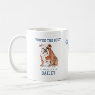 Taza De Café Tierno Papá de Bulldog en Acuarela Foto