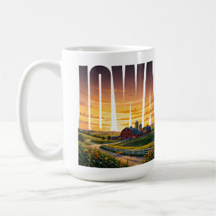 Taza De Café Tierra agrícola ondulada de Iowa Belleza de la pra