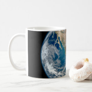 Taza De Café Tierra Completa Que Muestra América Del Norte Y Mé