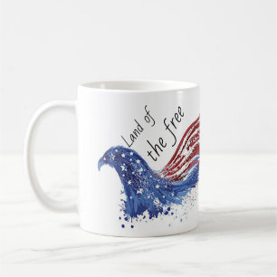 Taza De Café Tierra de lodo libre 4 de julio de águila