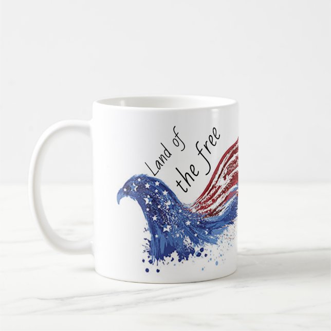 Taza De Café Tierra de lodo libre 4 de julio de águila (Izquierda)