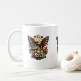 Taza De Café Tierra De Los Libres Águila Patriótica Vintage USA