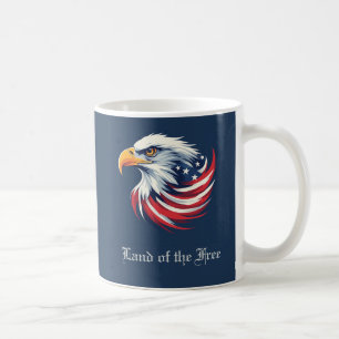 Taza De Café Tierra de los libres, bandera americana Patriótica