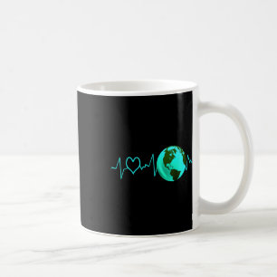 Taza De Café Tierra Día del latido Reciclando el cambio climáti