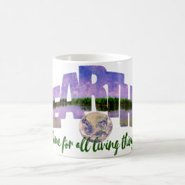 Taza De Café Tierra nuestro hogar azul cielo de verano y agua