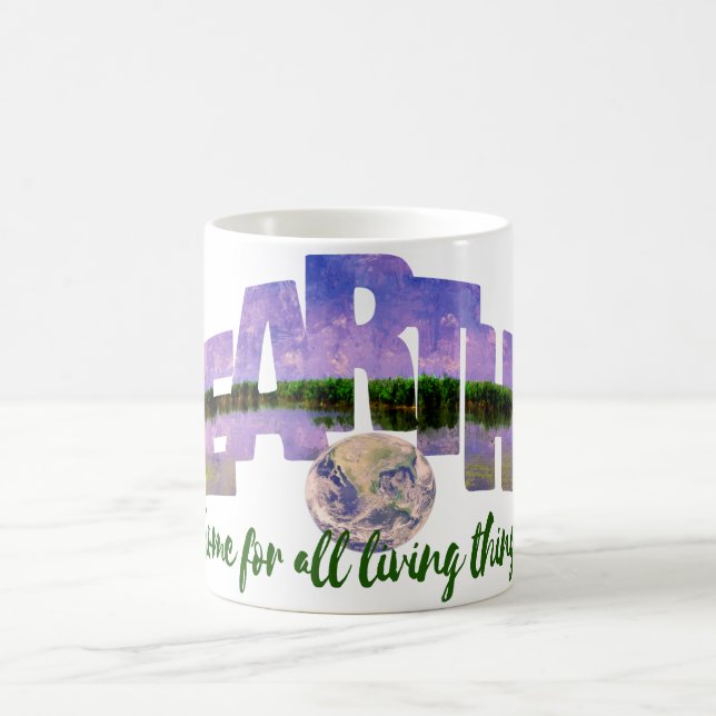 Taza De Café Tierra nuestro hogar azul cielo de verano y agua (Centro)