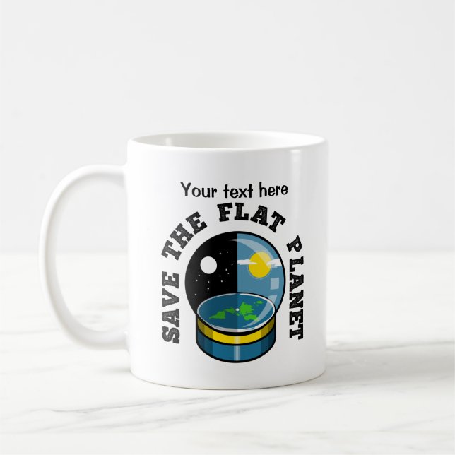 Taza De Café Tierra plana divertida (Izquierda)