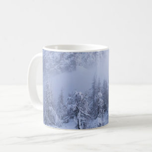 Taza De Café Tierras maravillosas del invierno, niebla, bosque 