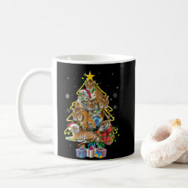 Taza De Café Tiger Christmas Tree Snow Divertido regalo de Navi