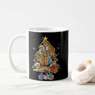 Taza De Café Tiger Christmas Tree Snow Divertido regalo de Navi