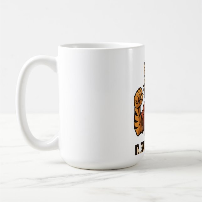 Taza De Café Tiger Martial Arts - Never Give up motivational  (Izquierda)