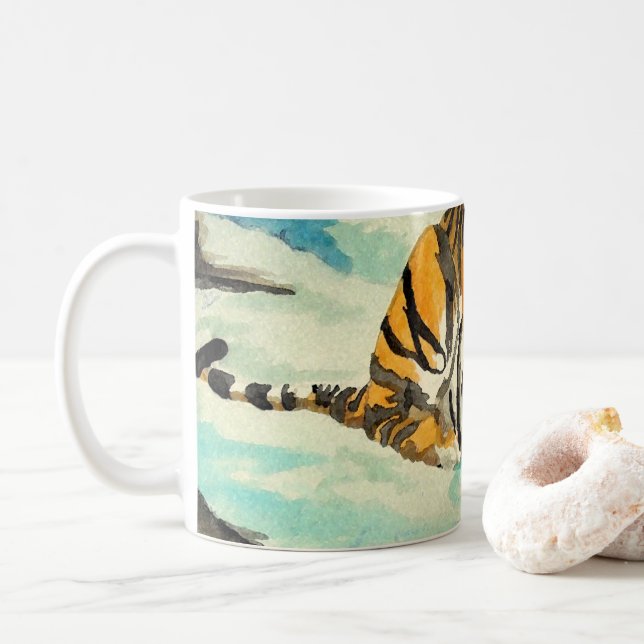 Taza De Café Tigre acuarela (Con donut)