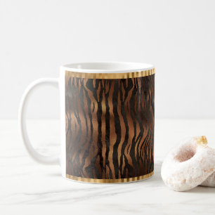 Taza De Café Tigre animal Imprimir oro Elegante Glam metálico